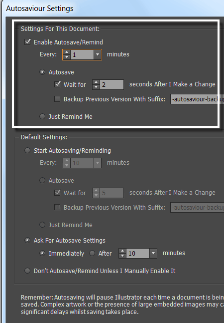 Overview of Autosaviour