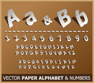 Free Vector Paper Alphabet & Numbers