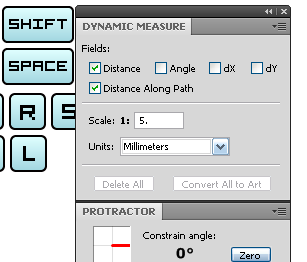 Shortcuts for VectorScribe (Dynamic Measure Tool and Protractor)