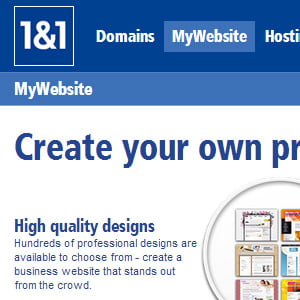 Possibilities and restrictions to customize a 1&1 website design