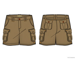 Free Men Cargo Shorts Vector Template from VecFashion.com