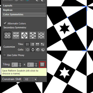 Diagrams of Primary Symmetry Types and Creating a Geometric Pattern in Illustrator with SymmetryWorks