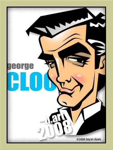 george clooney simplex caricature vector