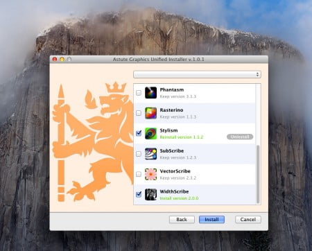 Astute Graphics Unified Installer v1.0.1 - Mac OS Yosemite and Illustrator CC 2014 (v18.1) ready with WidthScribe2!