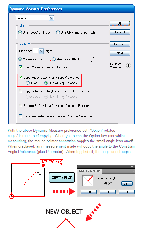 vectorscribe Dynamic Measure tool and protractor