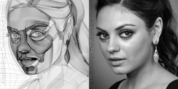 Mila Kunis, gradient mesh