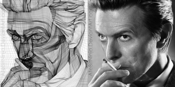 David Bowie, gradient mesh