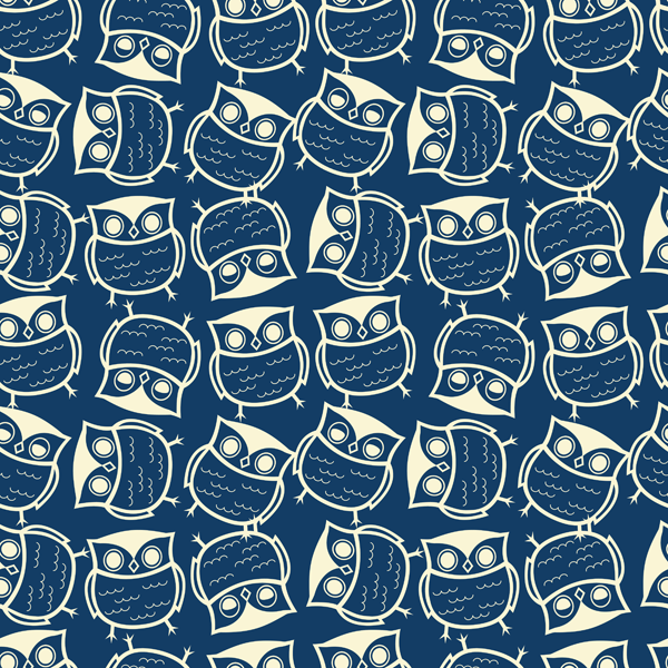 Cute seamless owl background pattern