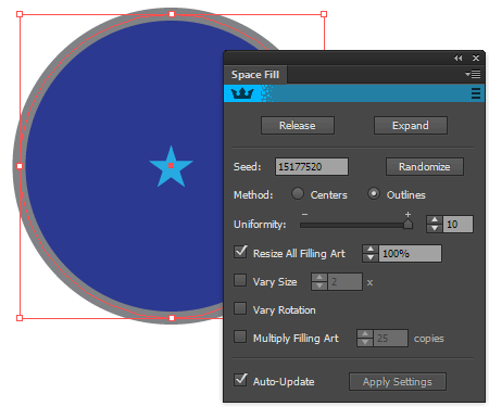 Space Fill feature in ColliderScribe 2