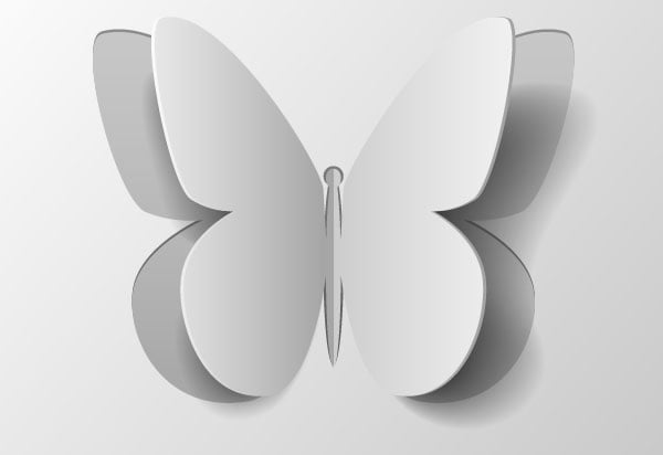 vector paper butterfly and text effect