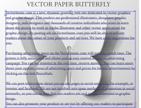 vector paper butterfly and text effect