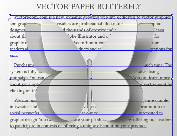 vector paper butterfly and text effect