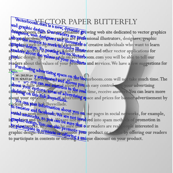 vector paper butterfly and text effect