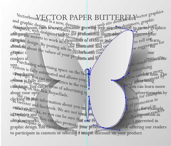 vector paper butterfly and text effect