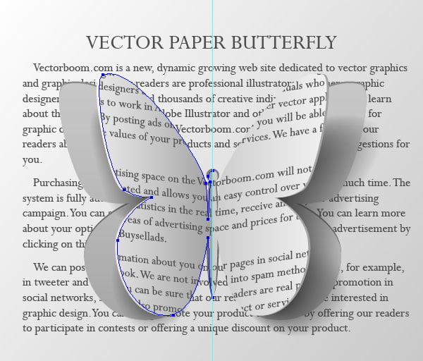 vector paper butterfly and text effect