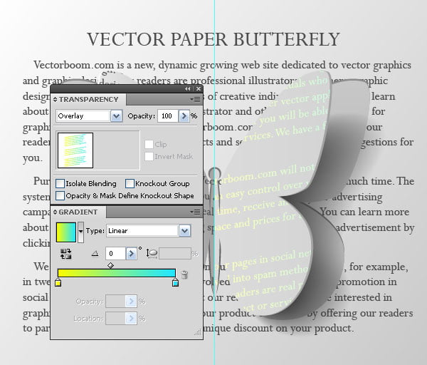 vector paper butterfly and text effect