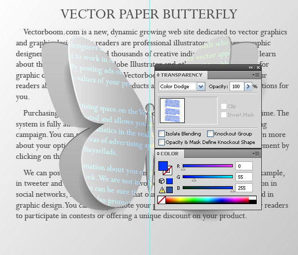 vector paper butterfly and text effect