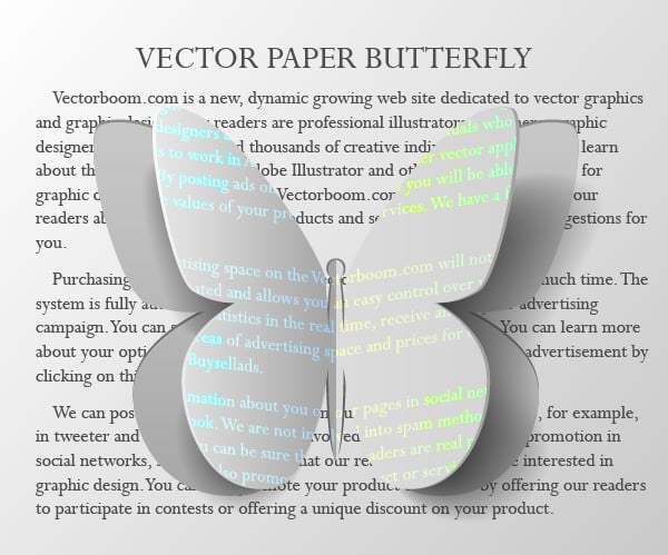 vector paper butterfly and text effect