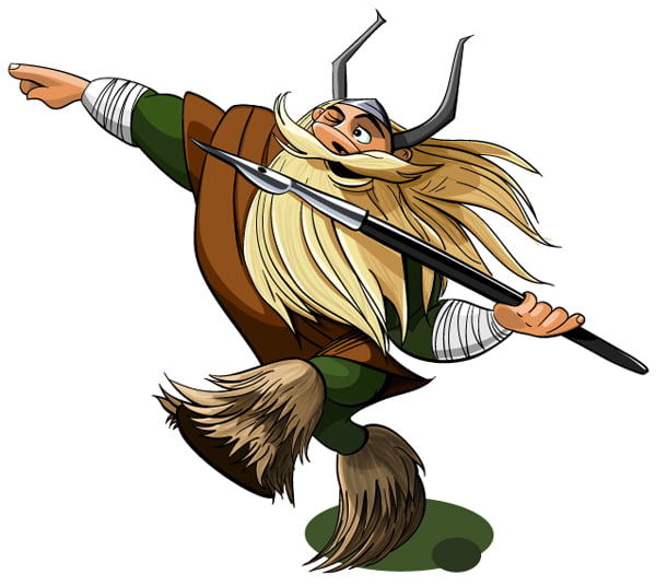 vector viking cartoon character drawing